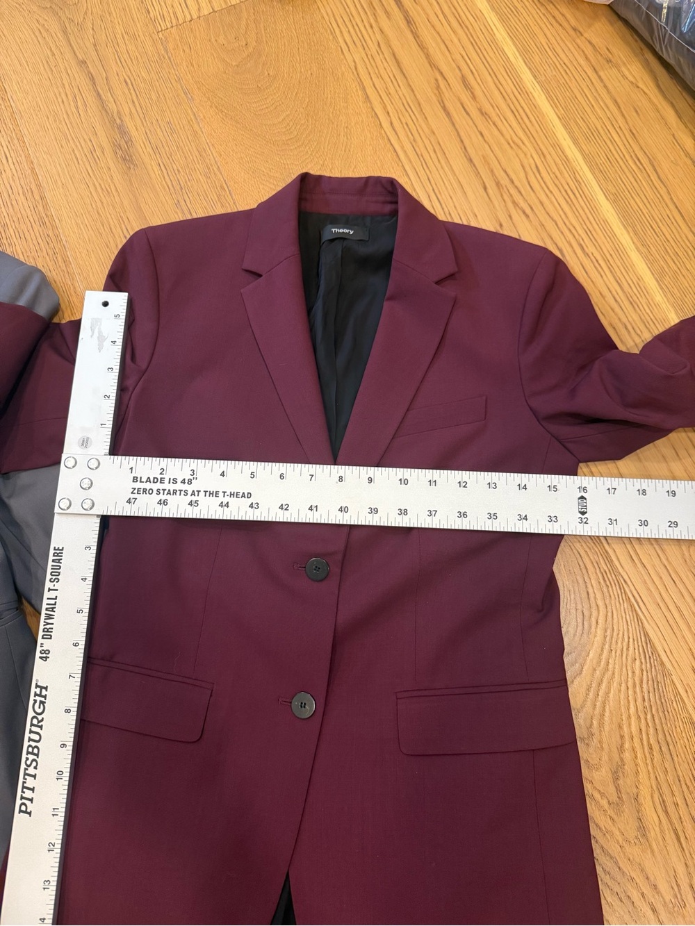 *Theory Blazer Bundle Women's Size 0 Gray Open Front & Burgundy Tailored Jackets - Picture 6 of 12